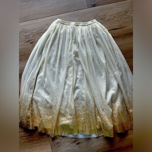 Tutu long maxi girls size 10/12 party Cherokee gold sparkly glitter